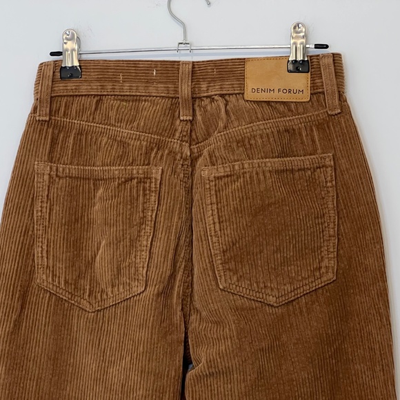 Denim Forum Aritzia Brown Corduroy Pants Size 25 Womens Yoko High Rise Slim 28L - Picture 7 of 16